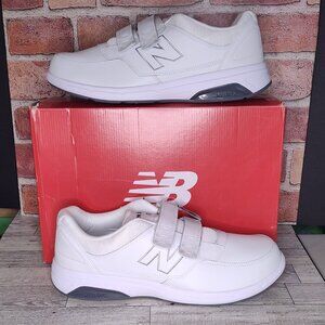 New Balance 813 Walking Shoes Men Size 12 D White Leather Adjustable Low Top